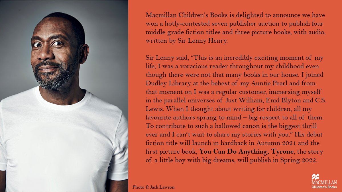 MacmillanKidsUK's tweet image. *Huge news!* We are very happy to announce @MacmillanKidsUK have acquired the first ever children's books by comic genius @lennyhenry.