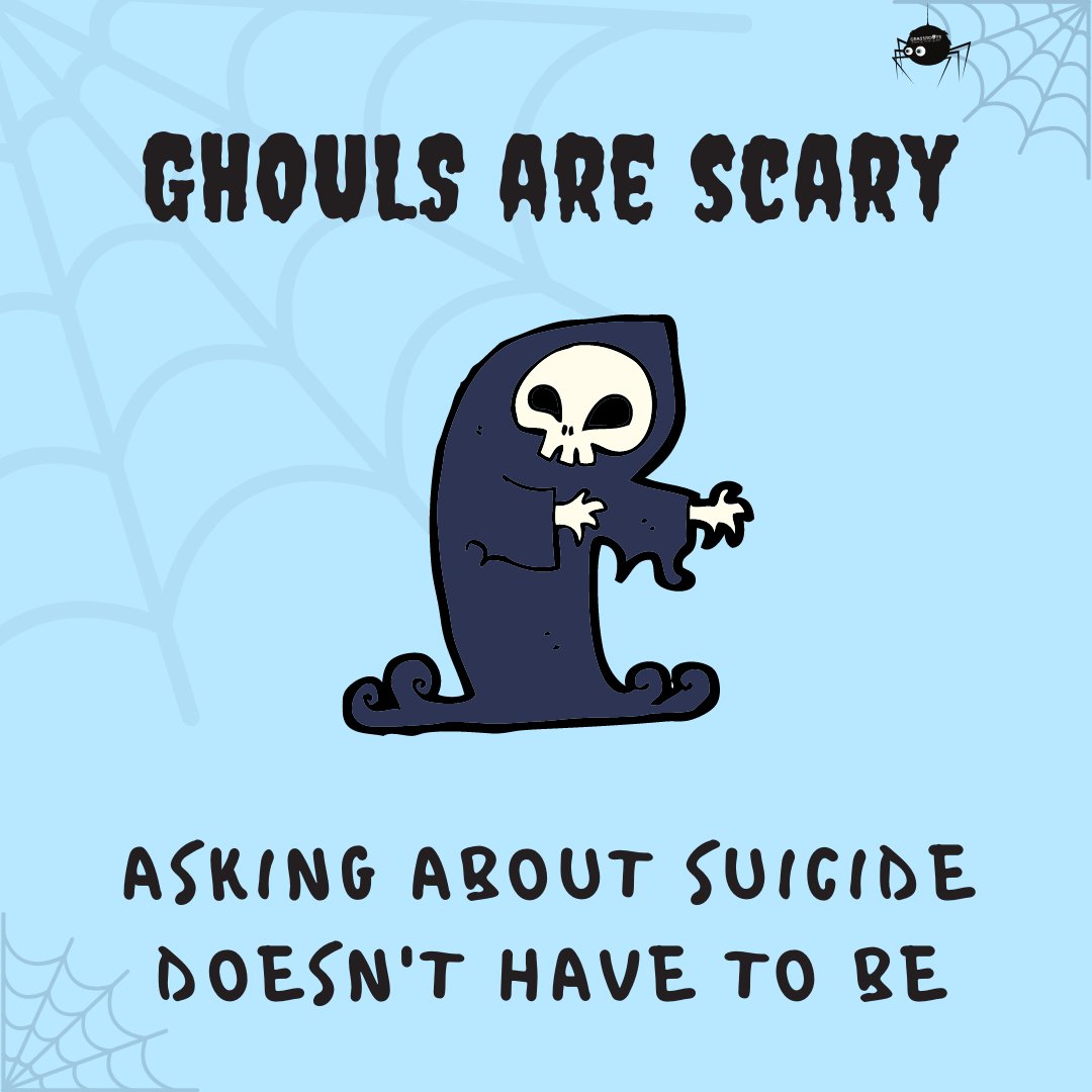 Suicide. An incredibly stigmatised subject, often shaming people into silence. 

Starting a conversation can seem daunting but asking about suicide is the best way we know to prevent suicide. Talking openly, does not put the idea in someone's head and it is always safer to ask 🕸️