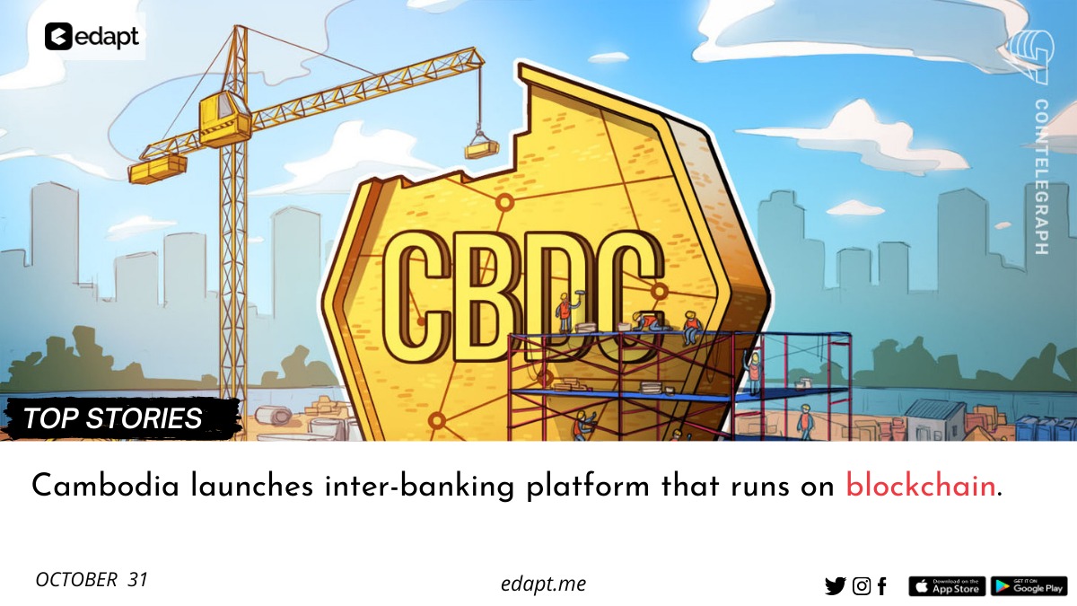 edapthere's tweet photo. Cambodia launches inter-banking platform that runs on blockchain.
#Blockchain #blockchaintechnology #BlockchainUnmaskedTour #banking #bankingonblockchain #currentaffairs #dailynews #newsupdates #digitalnews #edapt #edaptapp #edaptnews #edaptelearning #edaptschool https://t.co/NjHDgMK2Uj