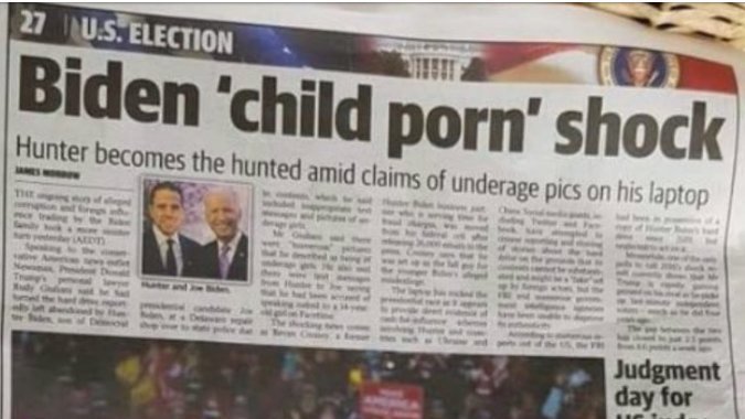 JohnBar05697227's tweet image. His Son Hunter is a Rapist and Pedofile just like his Daddy.  #ChinaJoe #Blackmail #Compermised #Biden #BidenHarris   Biden: ‘Nothing to‘ Hunter Biden Laptop Story, ‘My Son‘s an Honorable Man‘ breitbart.com/clips/2020/10/… via @BreitbartNews
