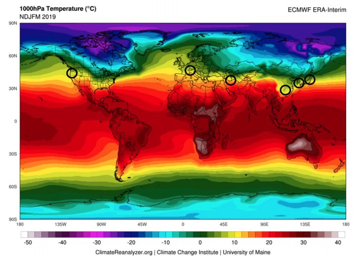 It’s similar to last Spring when the hot-spot  #Covid19 outbreaks were in yellow zone (Wuhan, New York, Seattle, cities in Iran, Italy, Spain, France, UK & Ireland) at 5-11°C, low absolute humidity 3/  https://jamanetwork.com/journals/jamanetworkopen/fullarticle/2767010