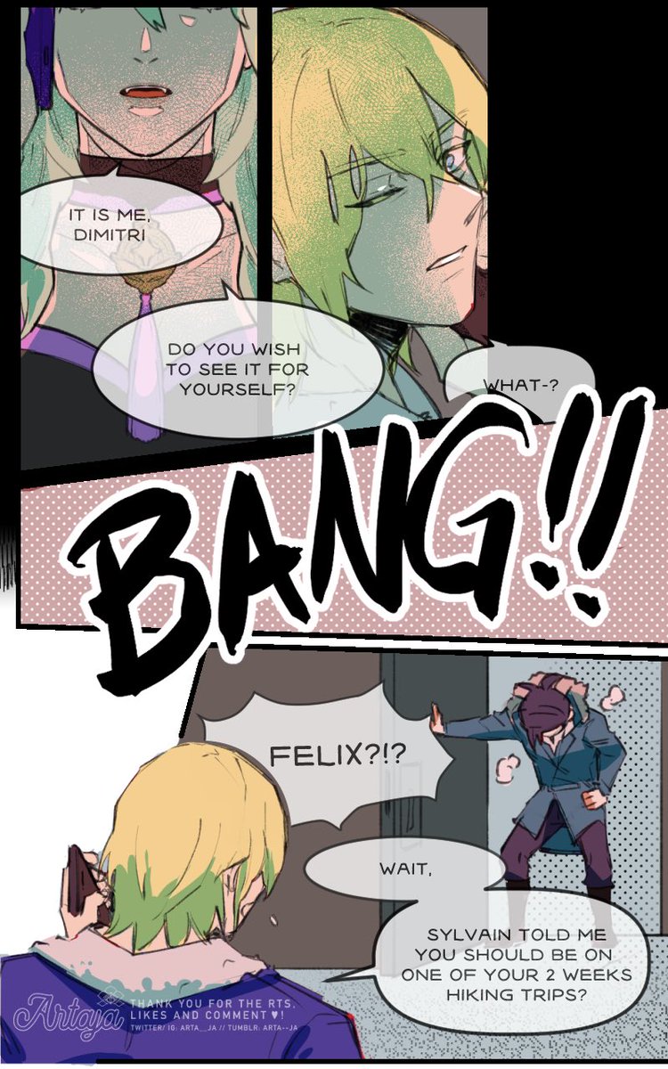 Happy end of spooky month and good luck for ppl pulling for Dimitri on FEH

Here's a possibly supernatural!byleth  AU short comic 