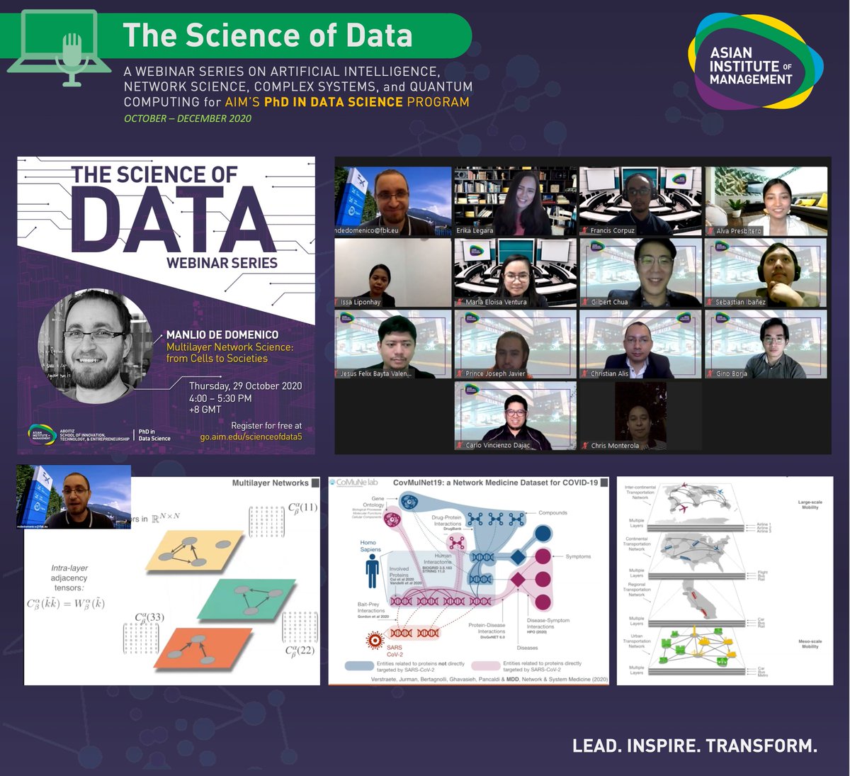 eflegara's tweet photo. Late post! But yes, enjoyed this #ScienceOfData epi on multiplex networks with one of the authorities on the topic. Follow @manlius84 &amp; @ComuneLab to learn more about the latest in multiplexes and their real-world applications.

About the @aim_edu series: https://t.co/0Ss45KLfhX https://t.co/k271AAxwDa