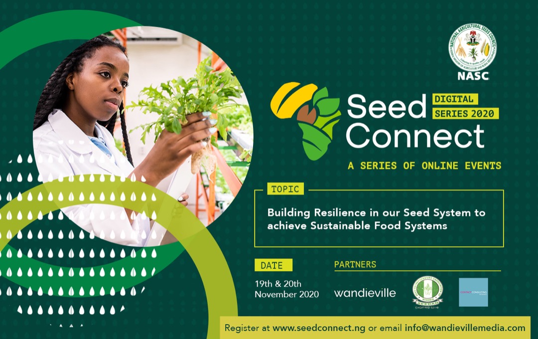 NASC_NG's tweet photo. NEW DATE ALERT: The SeedConnect 🌍Digital Series has been postponed to Nov 19 & 20, 2020. We apologize for any inconvenience caused.
#seedconnect #qualityseed #agricuture #sdg2 #foodsecurity https://t.co/wLgly4DqFp