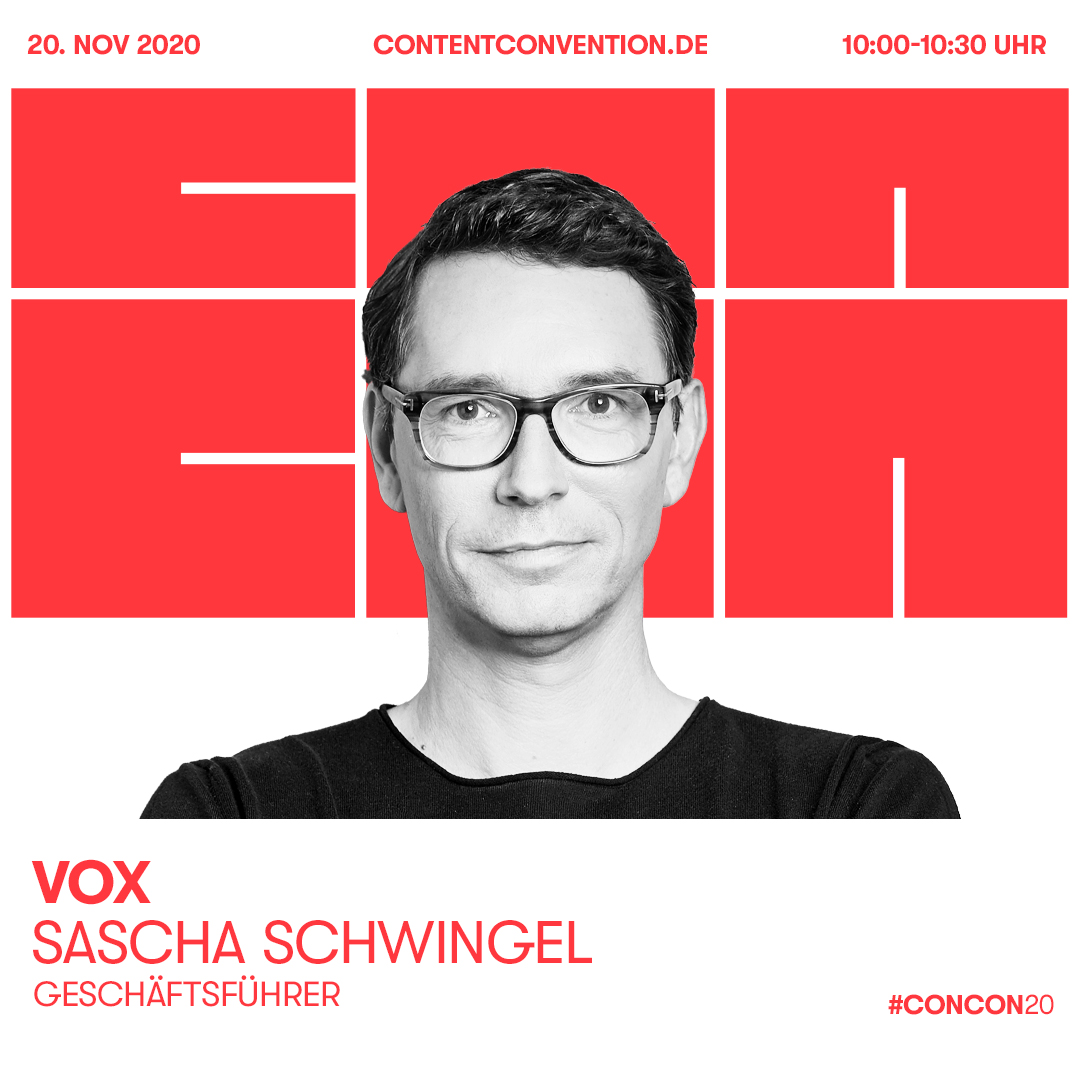 ConConvention's tweet photo. SASCHA SCHWINGEL - VOX
Ab 10:00 Uhr bringt Sascha mit seinem Impuls zu #ContentExperience "richtig Schwung in die #CONCON "
Schön, dass Du dabei bist, @saschaschwingel! 🚀
@ZDF_digital
#CONCON20 #newcontent #newtechnologie
#ContentConvention20 #zdfdigital #VX https://t.co/9jreNPFXwY