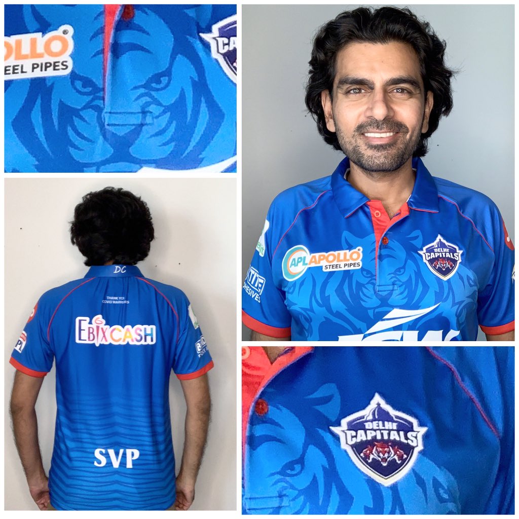 sidpatankar's tweet photo. Thrilled to have got my personalised #DC jersey! Go Delhi! Thanks Kaif!! SVP #Capitalised #DelhiCapitals #IPL2020 #DCvsMI https://t.co/9O9jFVVm9x