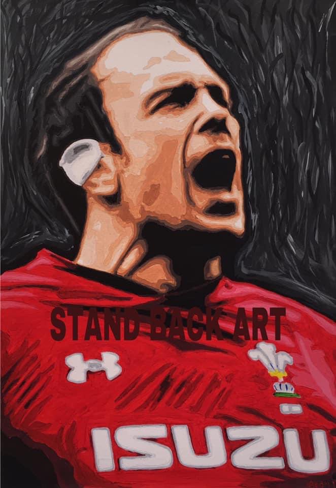 STANDBACKART's tweet photo. Congratulations to @AlunWynJones who will today become the most capped ,international rugby union player in history 🏴󠁧󠁢󠁷󠁬󠁳󠁿🏴󠁧󠁢󠁷󠁬󠁳󠁿🏴󠁧󠁢󠁷󠁬󠁳󠁿🏉🏉🏉👏👏 https://t.co/pXu2qfUO3L