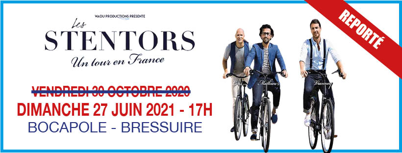 kproduction44's tweet photo. REPORT ! 📍

👉Notez que la date @LesStentors initialement prévue le Vendredi 30 Octobre 2020 à Bocapole @VilleDBressuire  a été reporté au Dimanche 27 Juin 2021 à 17h00! 

Vos billets restent valables ! https://t.co/ndZlZuxEmP