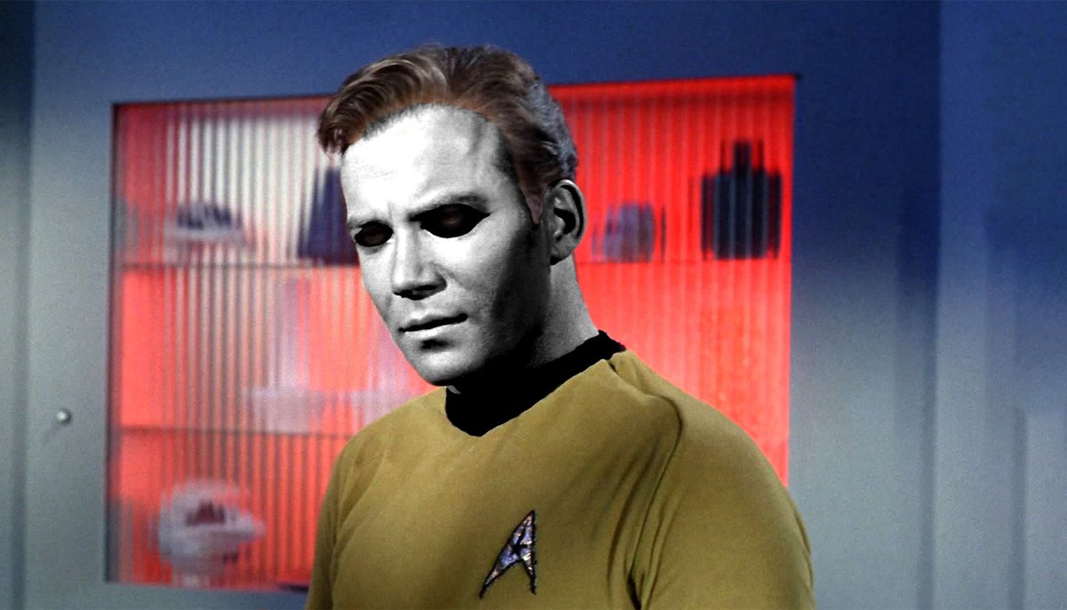 Krupa's tweet photo. The original Michael Myers mask was a Captain Kirk one, painted white with the eyes gouged.

So this felt like a logical thing to do.

🔪 Happy Halloween! 🎃 https://t.co/pOL60vrU9p