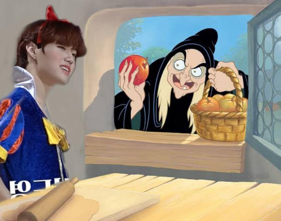 And here's Snow white thinking whether food is life of loss her life