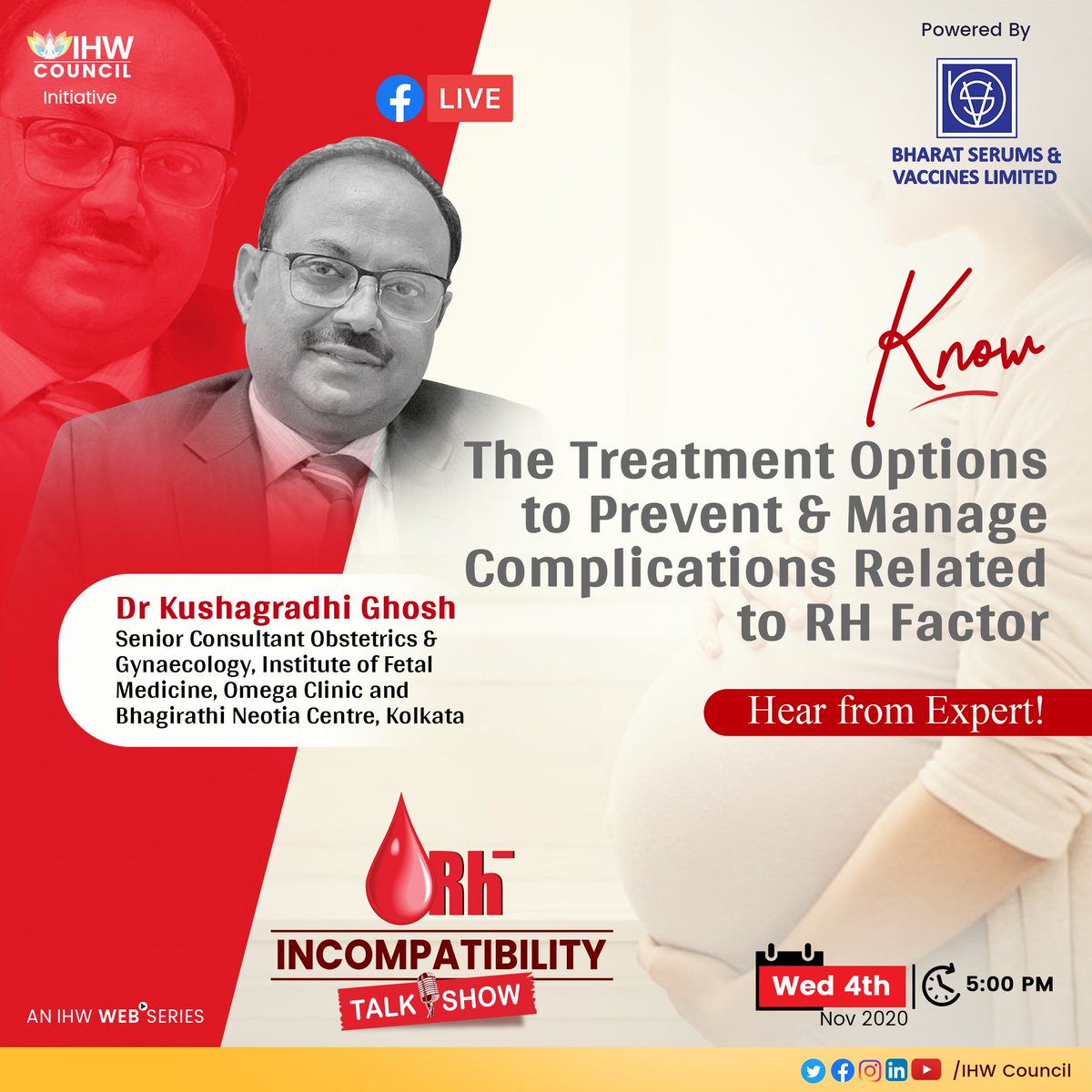 IHWCouncil's tweet image. Join us on 4th Nov at 5 pm to Know the treatment options &amp;amp; manage complications related to RH Factor. 

👉bit.ly/3kKg7zZ

#RhIncompatibility #Pregnancy #IHWCouncil