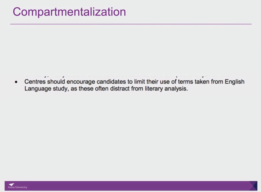 Interesting points made on the discourse of compartmentalization regarding English Language & English Literature. Interesting points on the assumption of distraction of Language or Linguistics from the study of Literature. Lots of food for thought!  @mmgiovanelli  #TELLlaunchevent