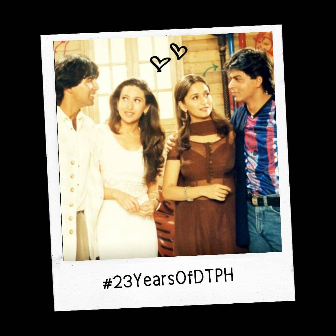 MadhuriDixit's tweet photo. #DilTohPagalHai is a film very close to my heart. My character in the film shared  my passion for dance &amp; friendship. It was a wonderful learning experience and working alongside @iamsrk #karishma &amp; @akshaykumar is always memorable.
#23YearsOfDTPH https://t.co/5iqVrnoQ5a