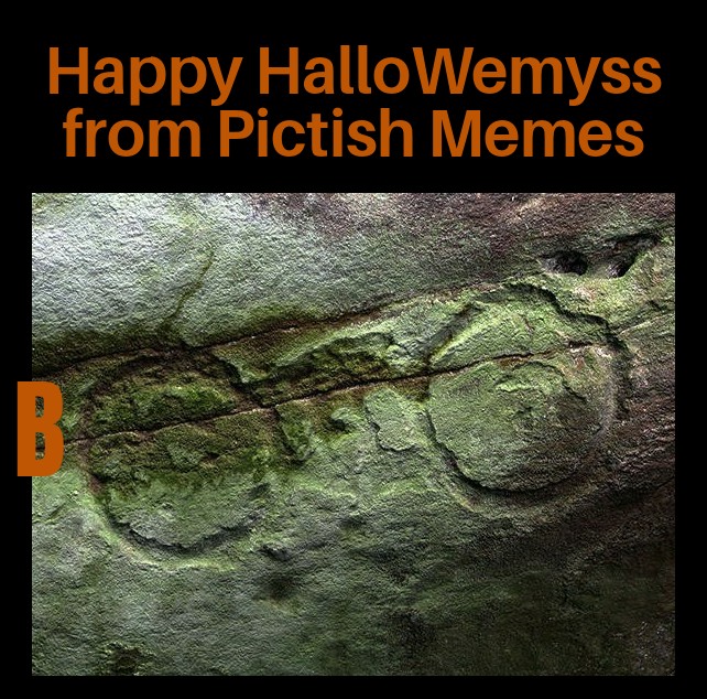 PictishM's tweet photo. #Archaeology #Picts #Halloween2020 #Halloween #Wemyss #WemyssCaves #DoubleDisk #Boo https://t.co/tWwnfUpX2b