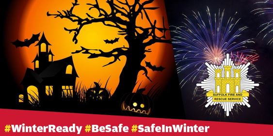 SuffolkFire's tweet photo. Happy Halloween from Suffolk Fire and Rescue Service! 🚒🎃
Follow these top tips to #BeSafe 👍
Don’t overload electrical sockets ✅🔌
Use LED candles in pumpkins 🕯️
Turn off decorative lights ✅
Keep costumes away from flames 🔥✅
#WinterReady #SafeInWinter https://t.co/9qPpVufwSl