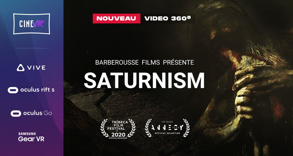 Nouvelle expérience dans CINEVR !

Pénétrez dans l'une des peintures les plus noires de l'histoire de l'art : « Saturne dévorant un de ses fils » de Franciso de Goya grâce à Saturnism, une expérience VR horrifique signée Mihai Grecu. <a href="/BarberousseFilm/">Barberousse Films</a> #VirtualReality #Horror