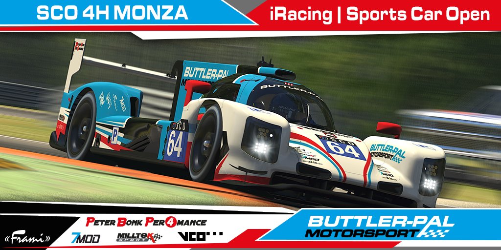 ButtlerMotors's tweet photo. Our @iRacing drivers are hunting for glory in todays @SportsCarOpen 4h race @Autodromo_Monza.
Make sure to follow the action live starting 2:00PM CET ➡️https://t.co/Spc04N4b65
Thanks to our partners
@ompracing @vcoesports @simformula #millteksportdeutschland #7mod #pbper4mance https://t.co/n4vNkN9tWe