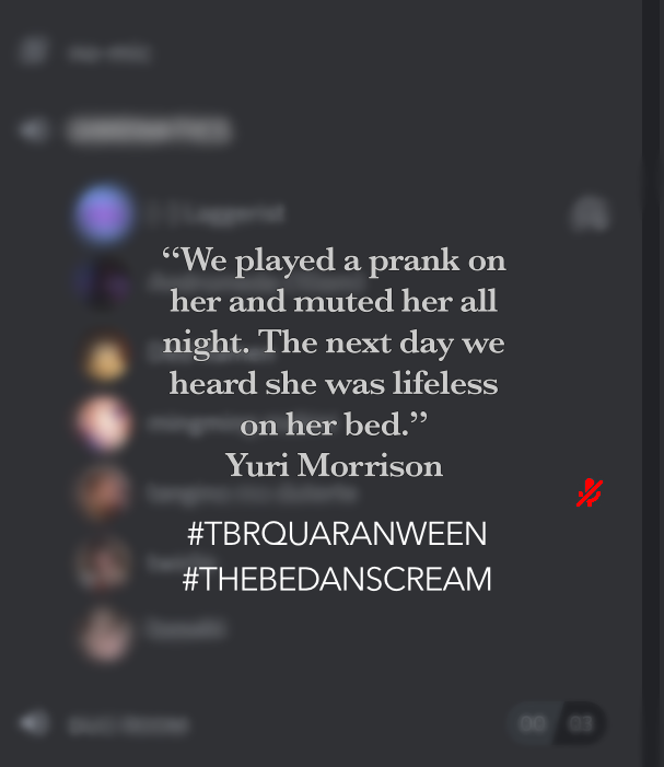bedanroarsbca's tweet photo. Nothing but silence from her.
#THEBEDANSCREAM 
#TBRQuaranWeen https://t.co/LplG5YgnUc