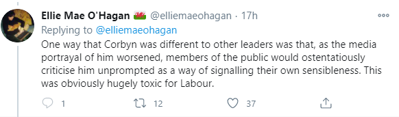 Ellie here, like many left-wing commentators desperate for respectability in the mainstream, falling prey to an attitude she so succinctly described in another thread.  https://twitter.com/elliemaeohagan/status/1322143880679182337