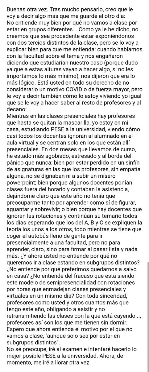jdcienfuegos's tweet photo. Ya no puedo más con @unisevilla ni con la #FCCEE. Tras muchas quejas ignoradas, corruptelas, profesores sin mascarilla y clases fuera de horario, toca escribir a los profesores que nos han ninguneado y al decano. #quemadUS https://t.co/6rDa2C1qq0