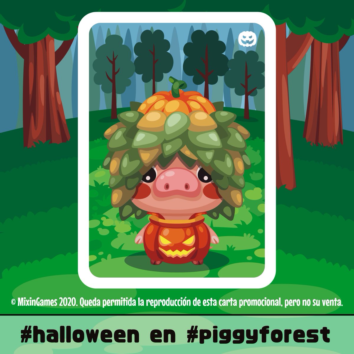 mixinjuegos's tweet photo. Ayer lanzamos una carta especial limitada gratuita para usar en Piggy Forest, con temática de #Halloween: el Calabacerdo.
Si aun no te has hecho con ella, te dejamos el enlace de descarga aquí mismo:
https://t.co/mOVAvFCIbF
#piggyforest #mixingames #Halloween2020 #juegosdemesa https://t.co/MRrr1kvG51