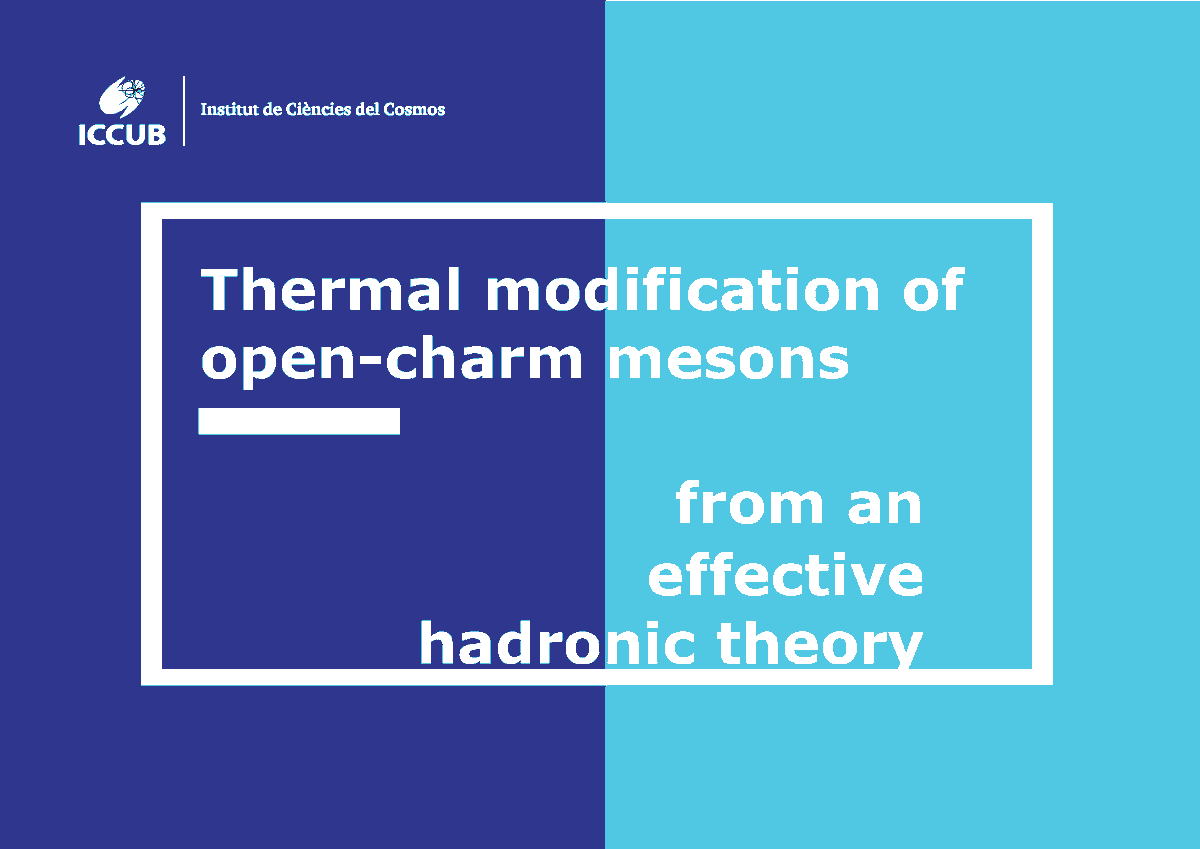 ICC_UB's tweet photo. Our PhD student Glòria Montaña will give a seminar later this week about thermal modification of open-charm mesons from an effective hadronic theory
🗓️Thursday, November 5 at 11am
More info 👉https://t.co/BMGA8MQiuo
@FisicaUB @HadNucAtUB https://t.co/f61k6lOGRP