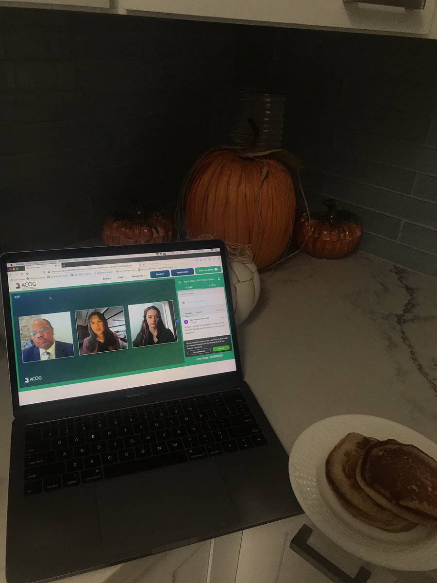 Pancakes &amp; #ACOGVirtual20 on this spooky Halloween...learning about Cu IUD expulsion with menstrual cups #boo 👻