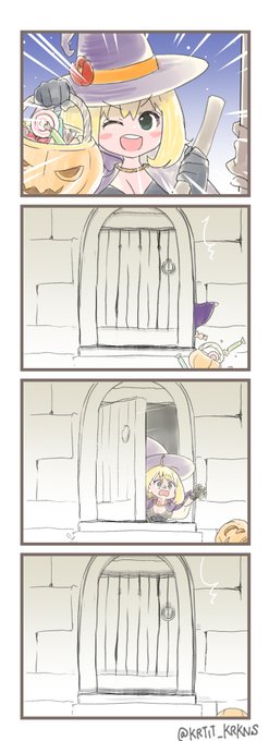 ハロウィンの夜にお菓子をせびりに来たアーネチカを描きました✍️

「トリックオアトリート!! お菓子くれないと悪戯しちゃいますy...」

「Fuck or Fuck!!!!」

「たすっ…」

バタン

↓今まで描いたアーネチカ
https://t.co/XddBaPaXd4 