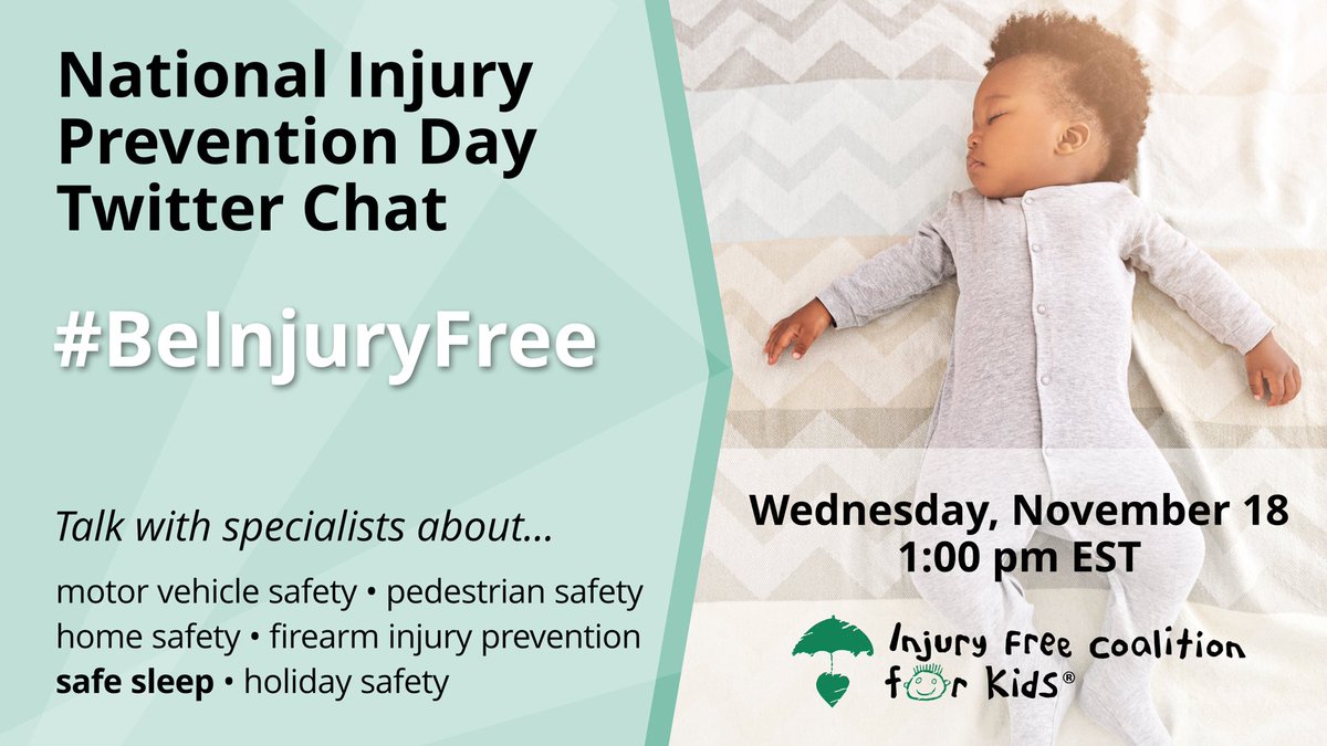 To caregivers, car seats are complicated and safe sleep is hard.  What are health care professionals around the country doing to help? Join the #BeInjuryFree Twitter chat conversation on November 18th at 1:00 pm EST.