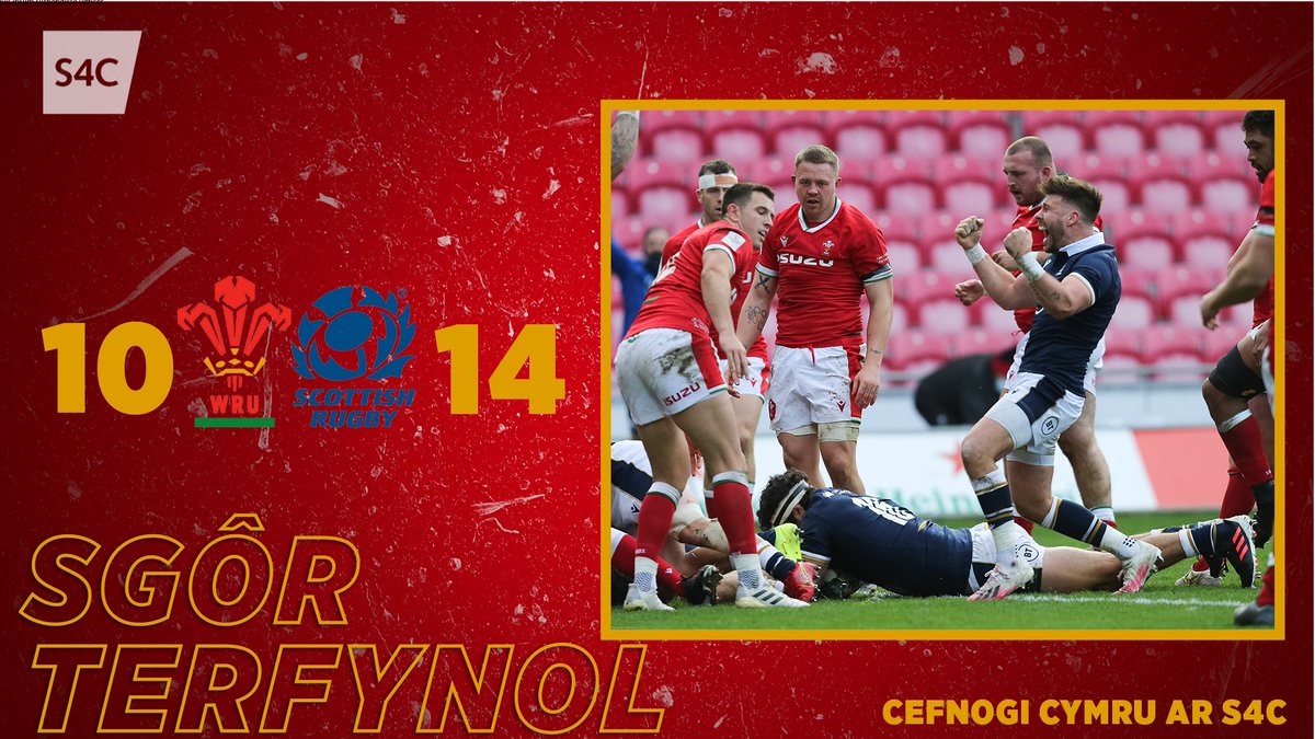 S4Cchwaraeon's tweet image. SGÔR TERFYNOL | FINAL SCORE

Colled i Gymru ym Mharc y Scarlets!

A disappointing end to the Six Nations for Wales.

10 🏴󠁧󠁢󠁷󠁬󠁳󠁿 v 🏴󠁧󠁢󠁳󠁣󠁴󠁿 14
📺 ＠yclwbrygbi ＠S4C 

#CYMvALB ＠WelshRugbyUnion