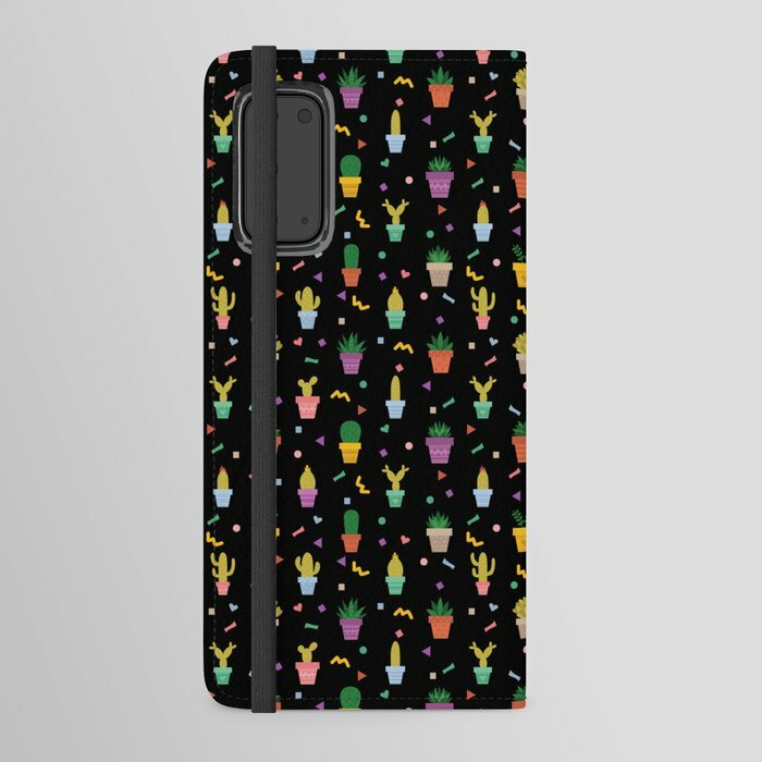 Holiday_Hearts's tweet photo. Colorful Cacti | Cactus in Terra Cotta Pots Pattern on Black Background Android Wallet Case by holidayheartsdesigns #AndroidWalletCase #graphicdesign #digital #watercolor #pattern #cactus https://t.co/C8bskeLhAO