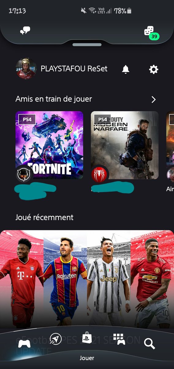 PlayStaFou's tweet image. Playstation App à jour 😍 #PlayStationApp