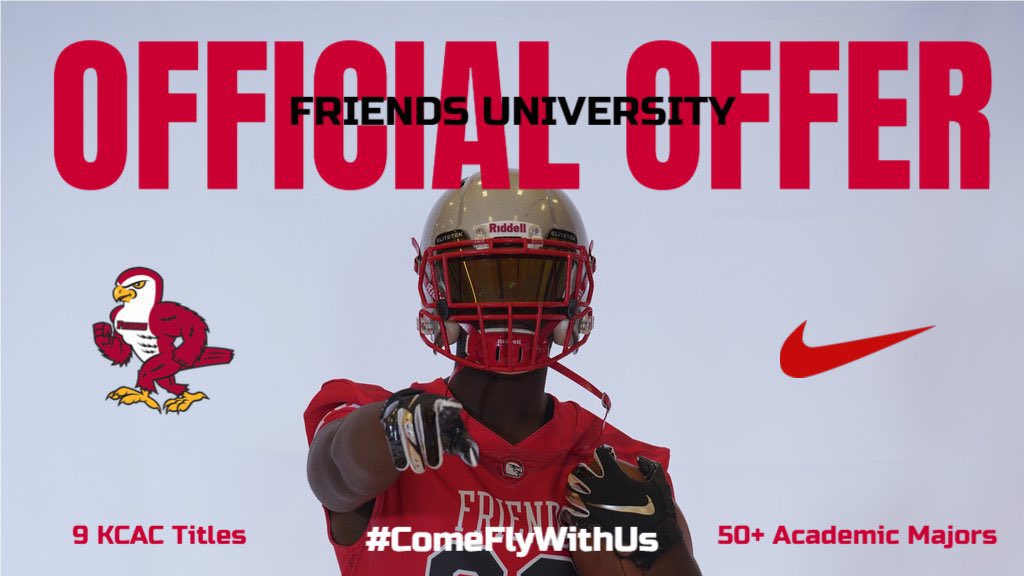 After a great pregame conversation yesterday with coach <a href="/JasonJinkens/">jason jinkens</a> I am excited to have earned the opportunity to farther my education and play at the next level. Dreams come true when you put the extra work in.   <a href="/FriendsU/">Friends University</a> <a href="/Coach_TDaniels/">Tony "Coach TD" Daniels</a>