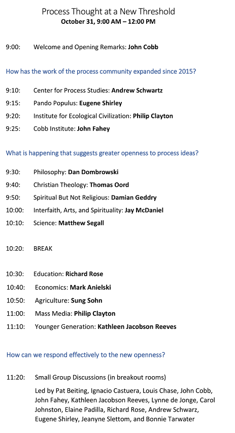 15/ Attending a "Process Thought at a New Threshold" mini-conference at  @CIC4Process this morning exploring how process-relational thought is being applied as an interdisciplinary philosophy ranging science, theology, ecology, & beyond.Free link below: https://cobb.institute/event/process-thought-at-a-new-threshold/