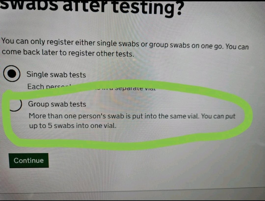 Well in 30yrs of being a nurse, never seen anything quite like this. Pooling of tests. 5 different people's swabs sent off in one vial. So one positive will contaminate the other 4, giving 5 positives. What the hell is going on? Total madness #CovidUK #covidtest