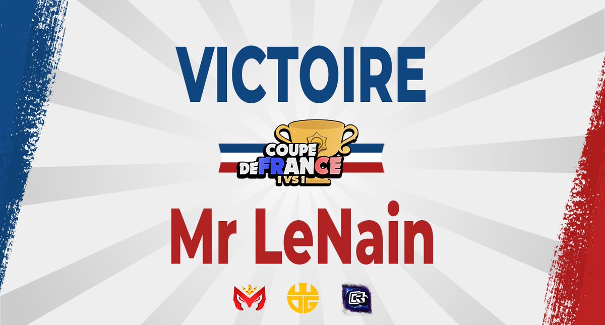 MoodGamingFR's tweet photo. | 𝗖𝗼𝘂𝗽𝗲 𝗱𝗲 𝗙𝗥𝗔𝗡𝗖𝗘 𝟭𝘃𝟭 |

Félicitations à tous les participants et plus particulièrement aux podiums de cette première COUPE DE FRANCE 1V1 !👏

🥇 @Mr_LeNain
🥈 @DyDyy_BS
🥉 @whyxou
🏅 @Flaike2

Une seconde édition en 2021, ça vous tente ?

@OGGangBS 🤝 @EsportCRG https://t.co/ANWcfzrpOp