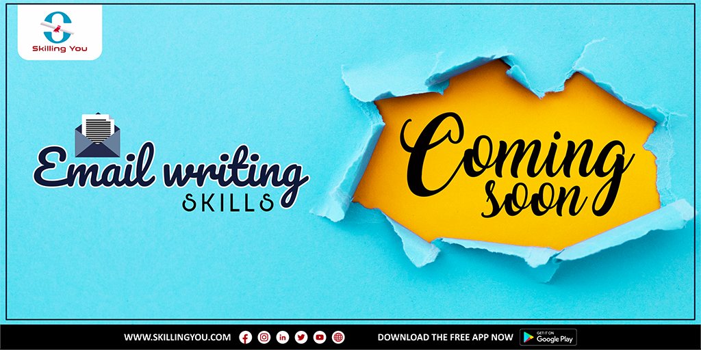 Email writing skills course coming very soon.

Download Skilling you app and be ready.
zcu.io/luyt 

#skillingyou #emailwriting #skills