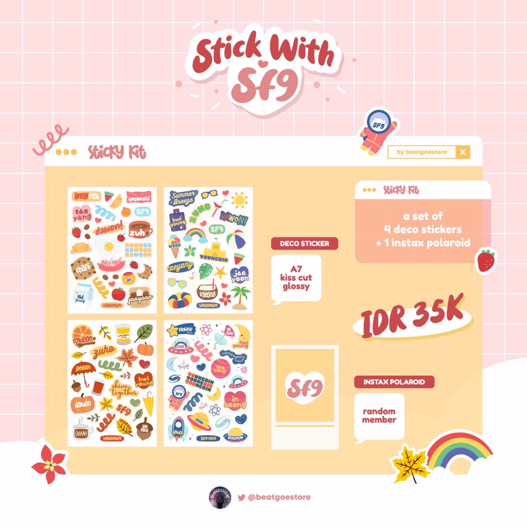beatgoestore's tweet photo. ✨STICK WITH SF9✨

Deco stickers by @beatgoestore 

Shopee: https://t.co/DJztZT1Vv4

Limited stocks only!💘 https://t.co/X8AUOZ7tfw