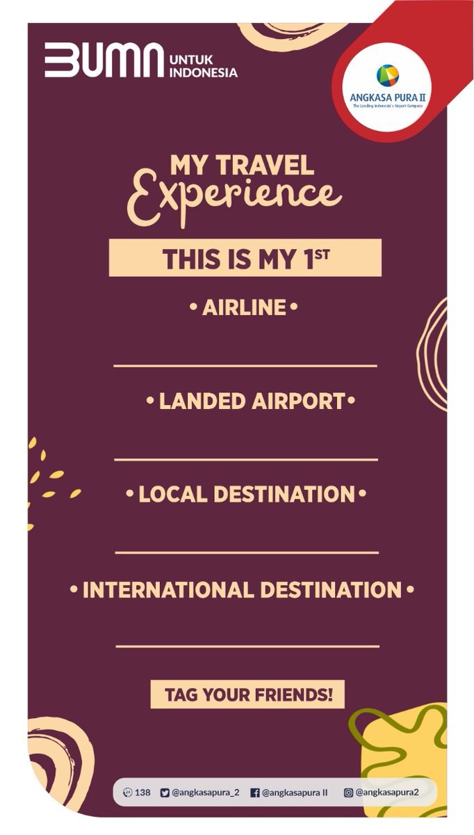 INJairports's tweet photo. They said there's a first time for everything..
Ceritain dong pengalaman pertama #AP2Friends waktu traveling naik pesawat terbang! ✈️

Siapa tau nih, membuka lembaran lama bisa menumbuhkan kembali rasa yang pernah ada.. ☺️

#AngkasaPura2
#BUMNuntukIndonesia https://t.co/LjnvDDJuZ3