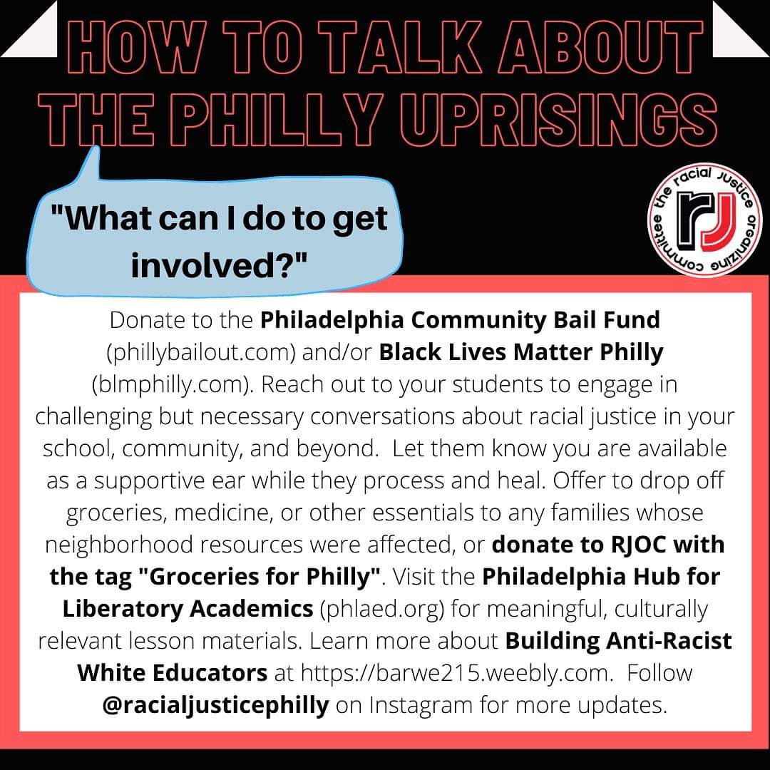 We will still need to have these discussions with our students next week,  #PhlEd. Here's help. Thread.  #BlackLivesMatter  
