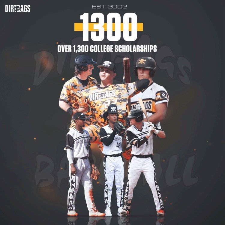 We are so proud to announce 1300 Dirtbags players have earned the opportunity to play college baseball. 

THANK YOU to all the outstanding players who have trusted our program since 2002! We are so proud of all of you. 

#DirtbagUp