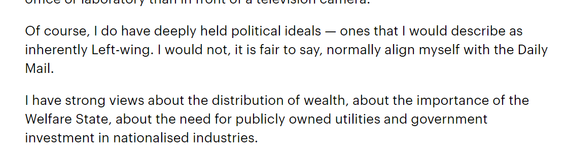 this is about politics because we made it about politics. science is not a partisan team sport.it's about open inquiry and reasoned debate.i had no idea what sunetra's politics were before this article.amusingly, i doubt she and i would agree on much of anything political.