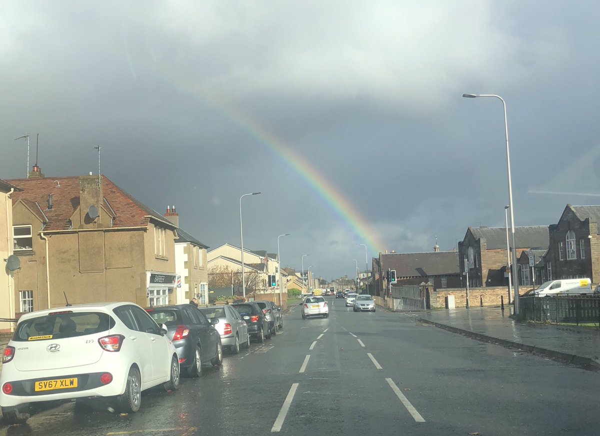 BonnyriggRose's tweet photo. A rainbow falls on to NDP following the sad announcement of probably our most famous footballer &amp; one of the most iconic Scots of all time. We would like to offer our deepest condolences to his family. RIP Sean. https://t.co/OMQauQiVTa