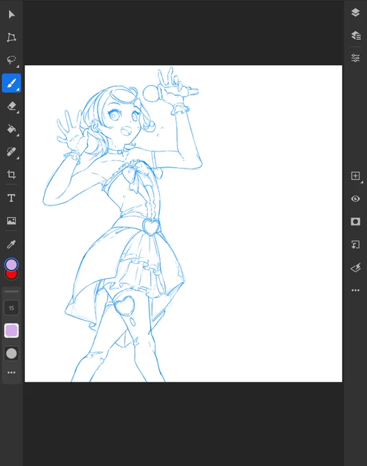 まこぴーを描いていく。 