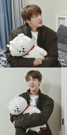 sleeping seokjin and seokjin hugging rj are the cutest thing ever   #SEOKJIN  #BTS I vote  #KimSeokjin for  #100MostHandsomeMen2020  #Tbworld2020