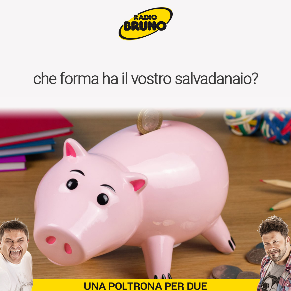 RADIOBRUNO1's tweet photo. Nella #giornatamondialedelrisparmio che ricorre oggi parliamo di salvadanai. Tutti ne abbiamo avuto uno, dalle forme classiche come il maialino a quelli più strani e improvvisati come barattoli o bottiglie. Che forma ha il vostro salvadanaio? #dilloaipoltroni #31ottobre https://t.co/eXwCAzYPza