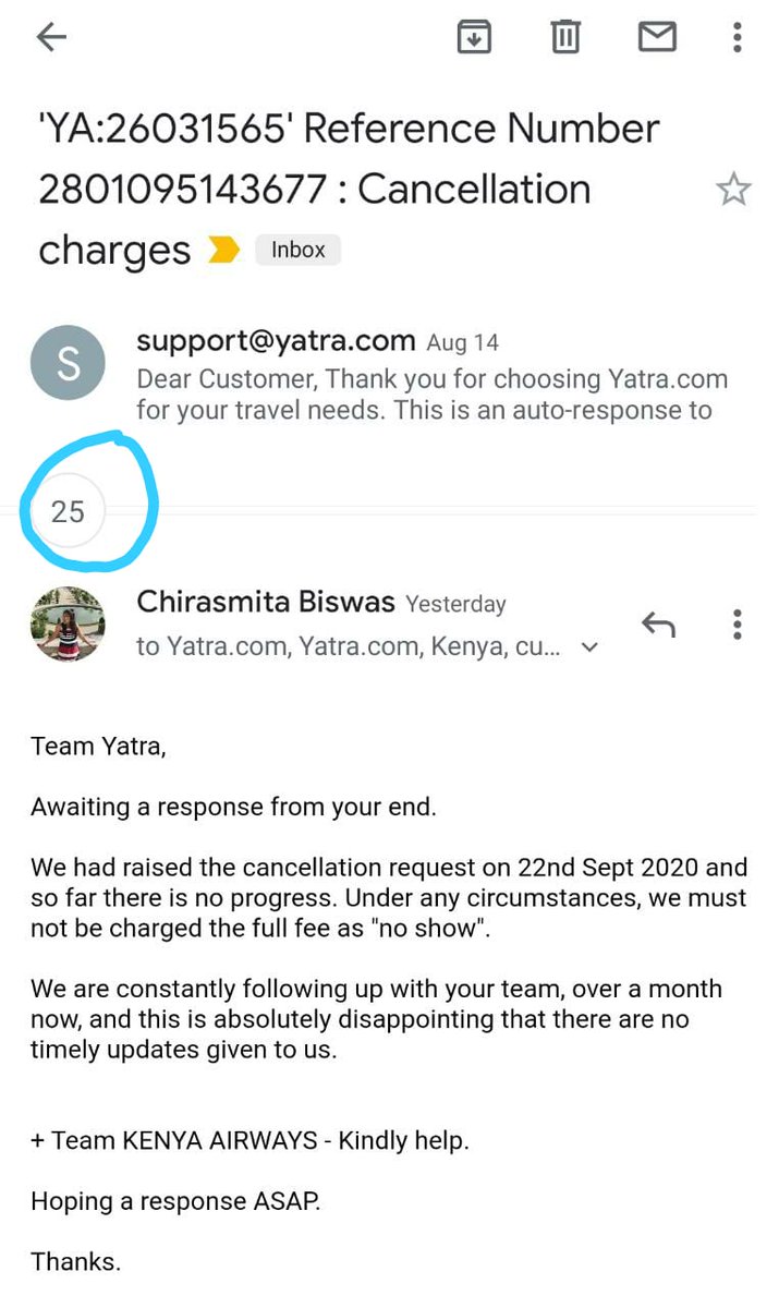 Sumit_chanda21's tweet photo. @YatraOfficial seems to be on a ventilator, or are they planning to shutdown?
#PATHETIC customer support; inspite of consistent follow-ups over a month. All they do is #NOTHING. Sirf naam ki "Yatra"!!

#unprofessional #unsupportive #disappointing #zerocustomersupport https://t.co/cIWqjyOhlU