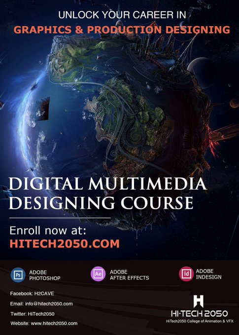 HiTech2050's tweet photo. Are you ready to take part in fastest growing industry of Media &amp; Entertainment? HiTech2050 is offering course in Digital Multimedia Designing. Enroll now and become expert in #GraphicsDesigning, #ProductionDesigning, and much more!.

Enroll now at: https://t.co/QOLoVAEF5i https://t.co/NvacgjFrcL