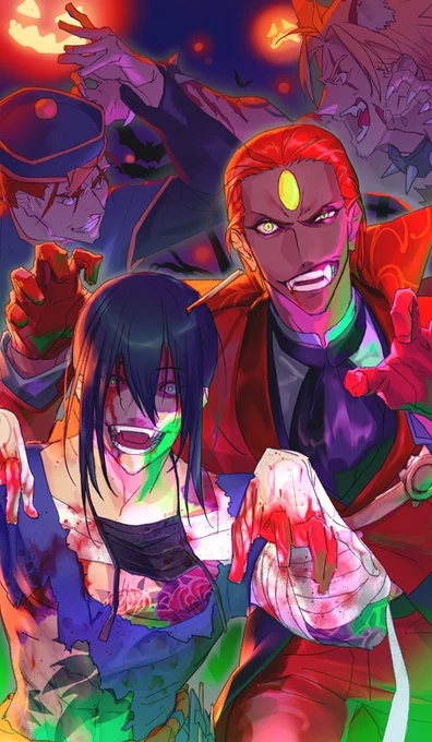 「マスター!お急ぎください!今年のハロウィンイベントは、それはそれは腕自慢が集まっているそうで!このセイバー・ディルムッド、身命を賭けてマスターをお守りいたす所存!さあ!襲い来るモンスターを倒して収集アイテムを--え?戦闘村は暇なのか、ですか?とんでもない、これはイベントですよ!」 