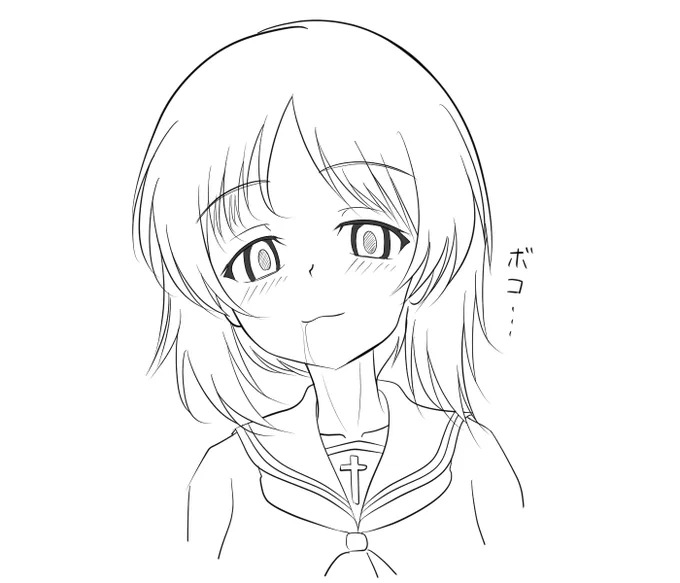 みぽりん線画落書き 
